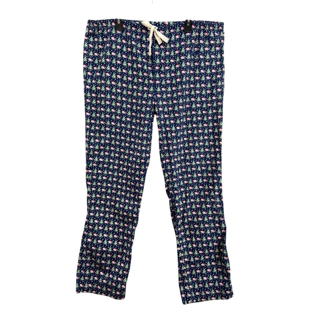Vineyard Vines Pajama Pants Mens XXL Christmas Whale Santa Hat Tree Navy Blue